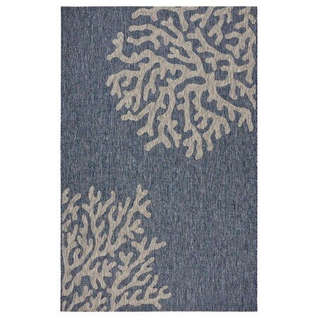 Homeroots 8 x 9 ft. Navy Coral Reef Indoor & Outdoor Area Rug 393738